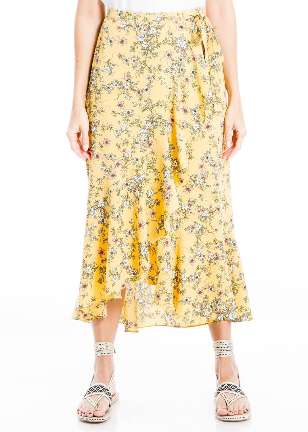 Crepe Maxi Ruffle Skirt W/Tie sold by Lord & Taylor