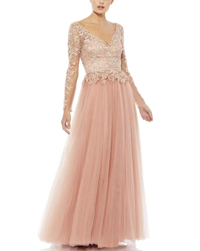 Long Sleeve A-Line Gown sold by Lord & Taylor