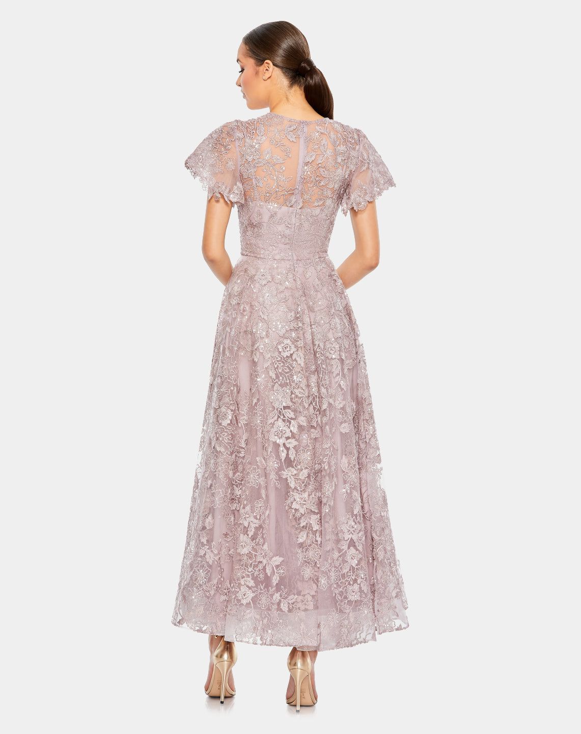 Embroidered High Neck Cap Sleeve A Line Gown sold by Lord & Taylor product image thumbnail 8