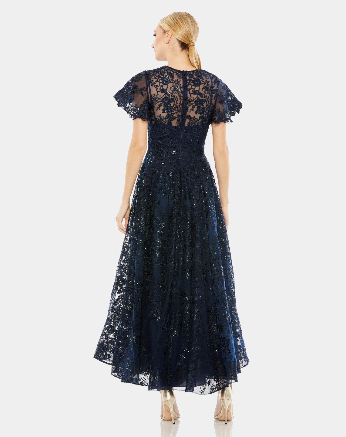 Embroidered High Neck Cap Sleeve A Line Gown sold by Lord & Taylor product image thumbnail 2