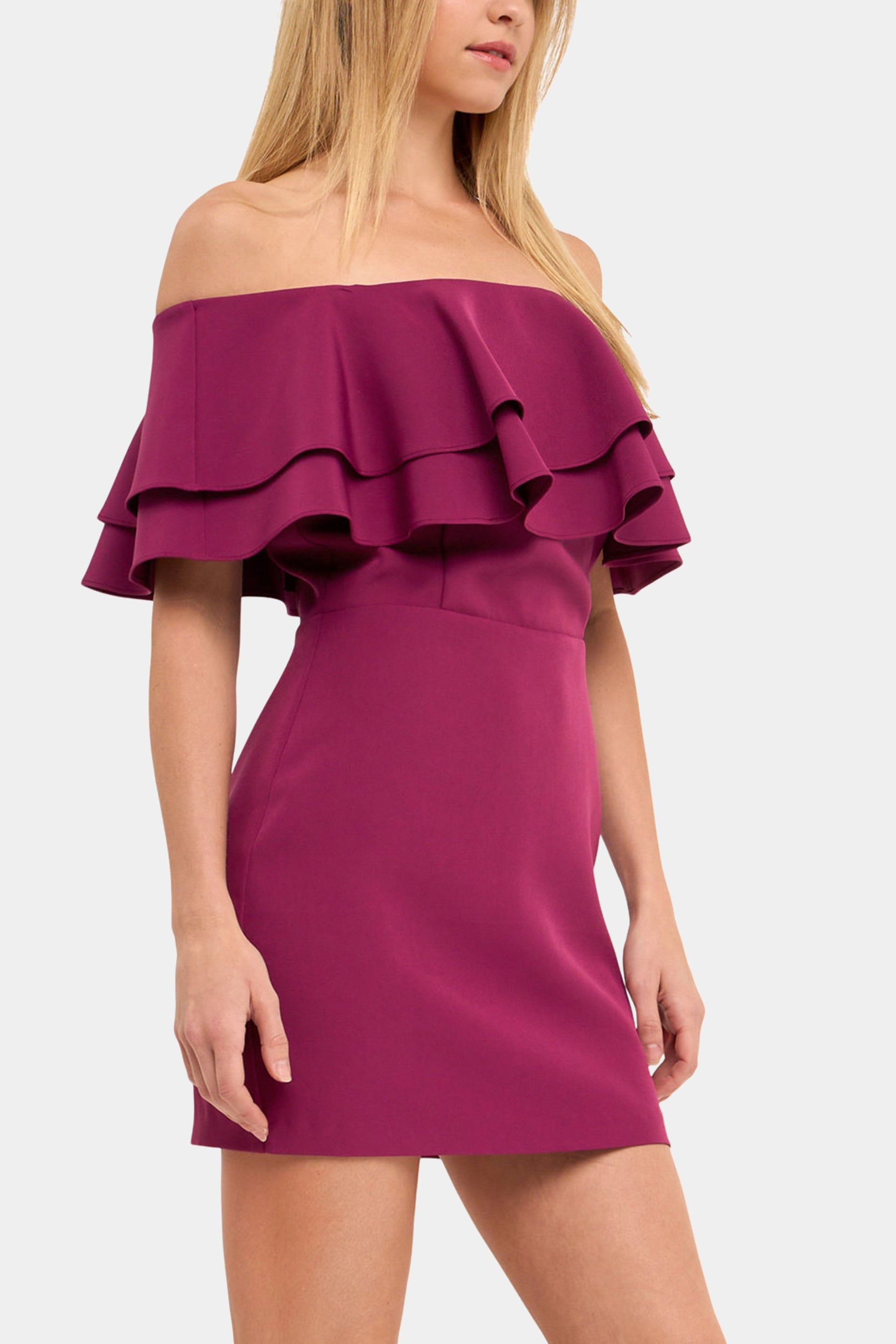 RUFFLED OFF SHOULDER MINI DRESS sold by Lord & Taylor product image thumbnail 5
