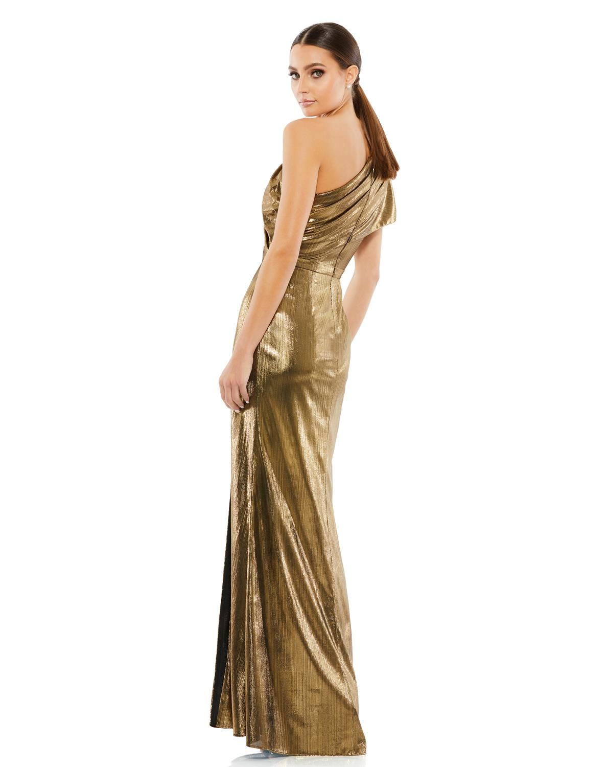 Metallic Ruffle One Shoulder Gown sold by Lord & Taylor product image thumbnail 2