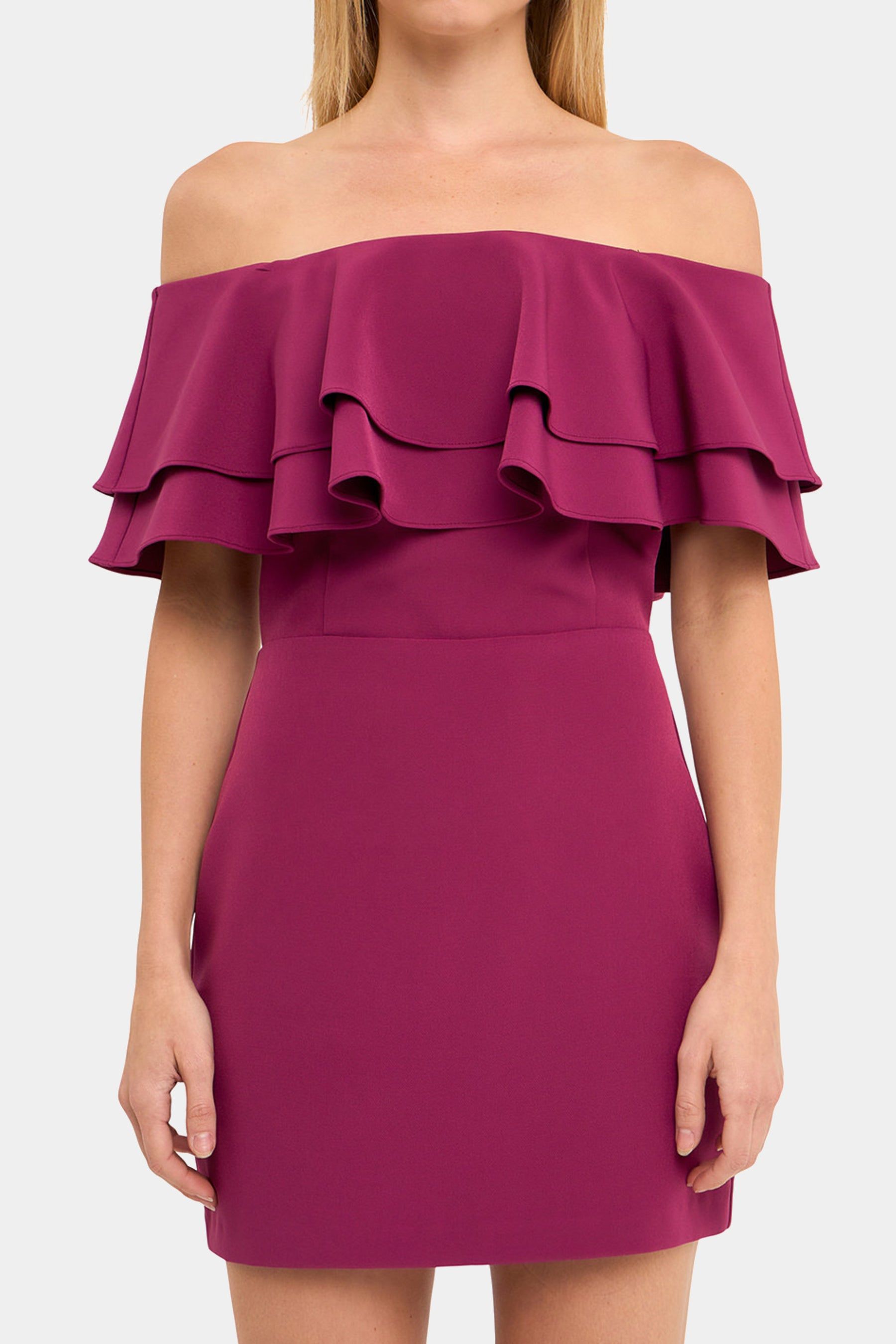 RUFFLED OFF SHOULDER MINI DRESS sold by Lord & Taylor product image thumbnail 2