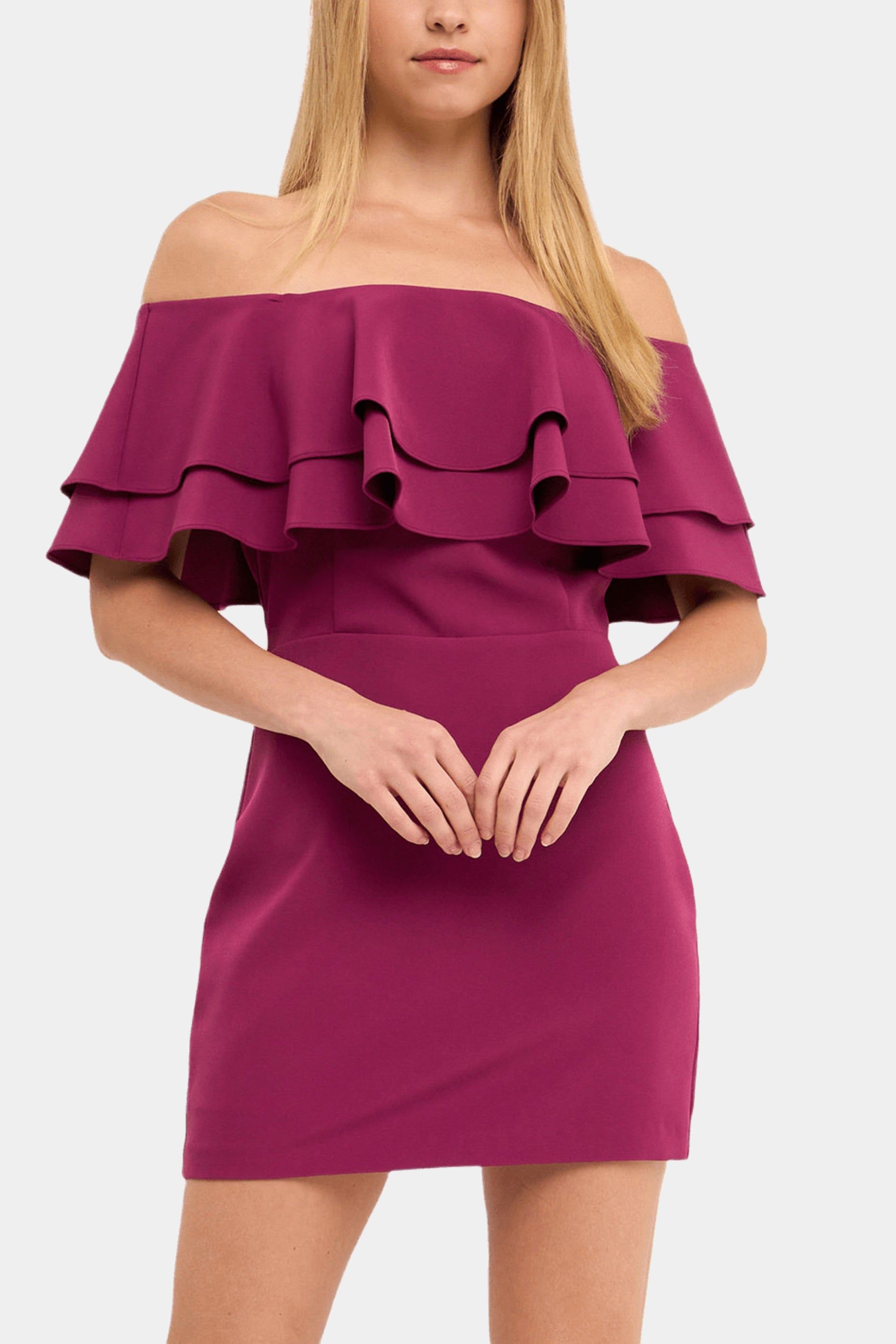 RUFFLED OFF SHOULDER MINI DRESS sold by Lord & Taylor