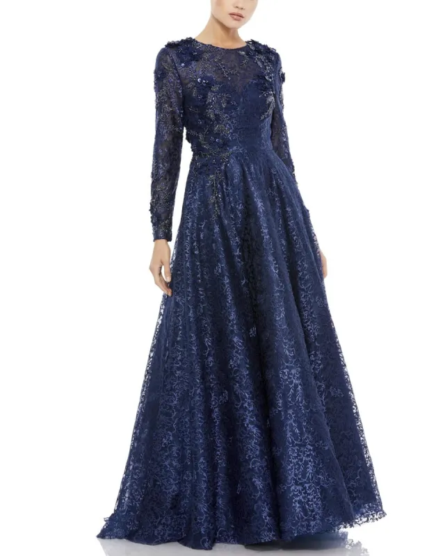 Long Sleeve A-Line Gown sold by Lord & Taylor