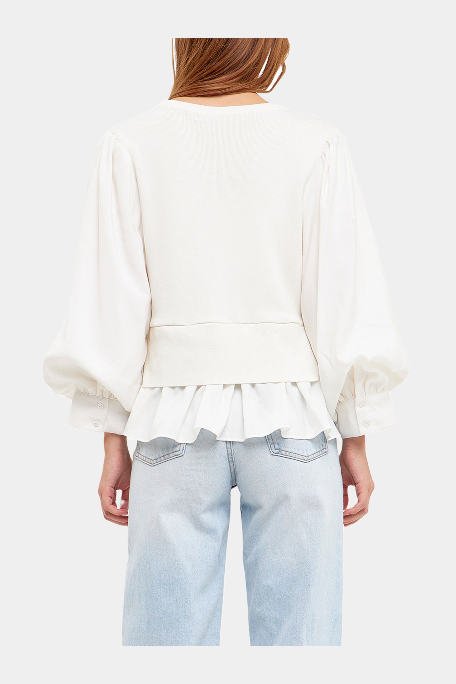 Mixed Media Layered Knit Top sold by Lord & Taylor product image thumbnail 2