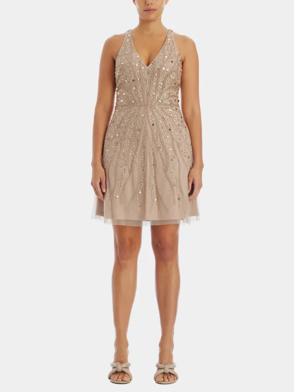 Halter V-Neck Fit And Flare sold by Lord & Taylor
