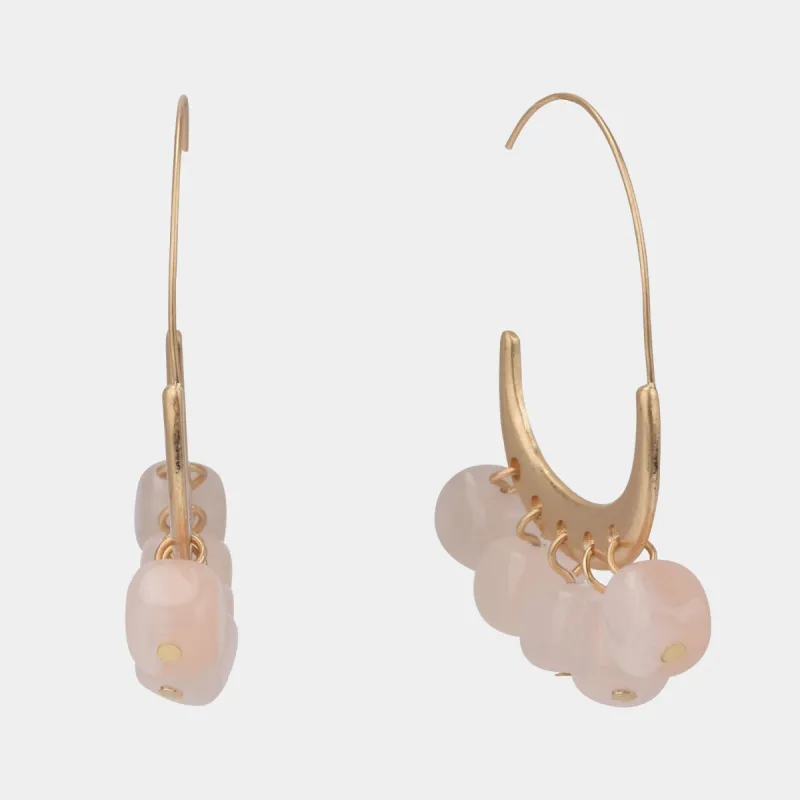 Threader Hoop Earring with Pink Aventurine Beads sold by Lord & Taylor