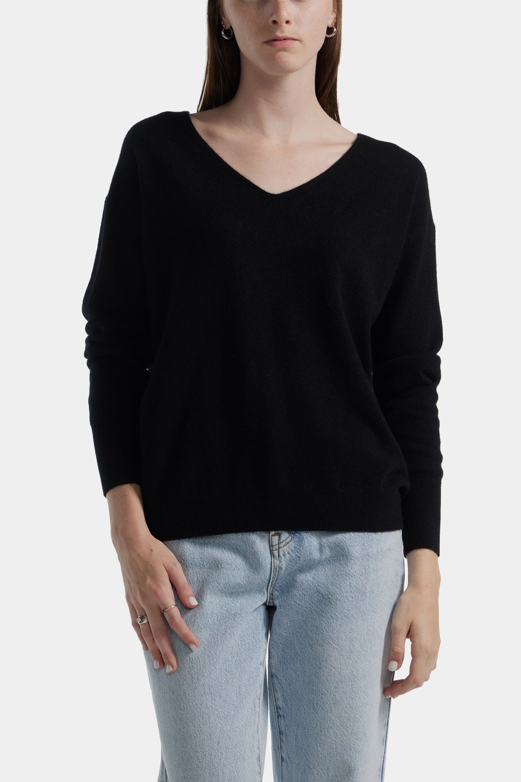 Cashmere V-neck Drop Shoulder Sweater sold by Lord & Taylor product image thumbnail 3