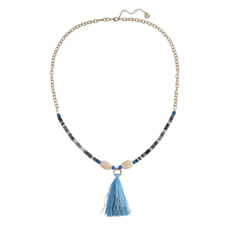 Beaded Thread Tassel Necklace sold by Lord & Taylor