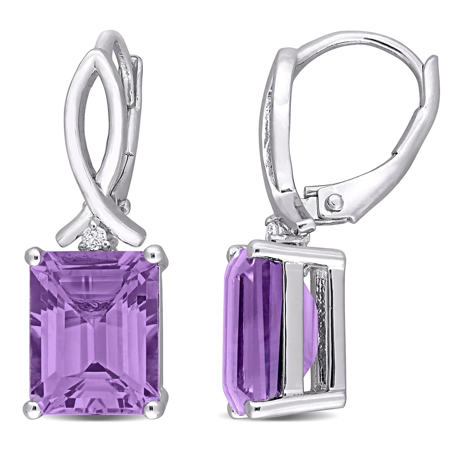 Amethyst and White Topaz Earrings sold by Lord & Taylor