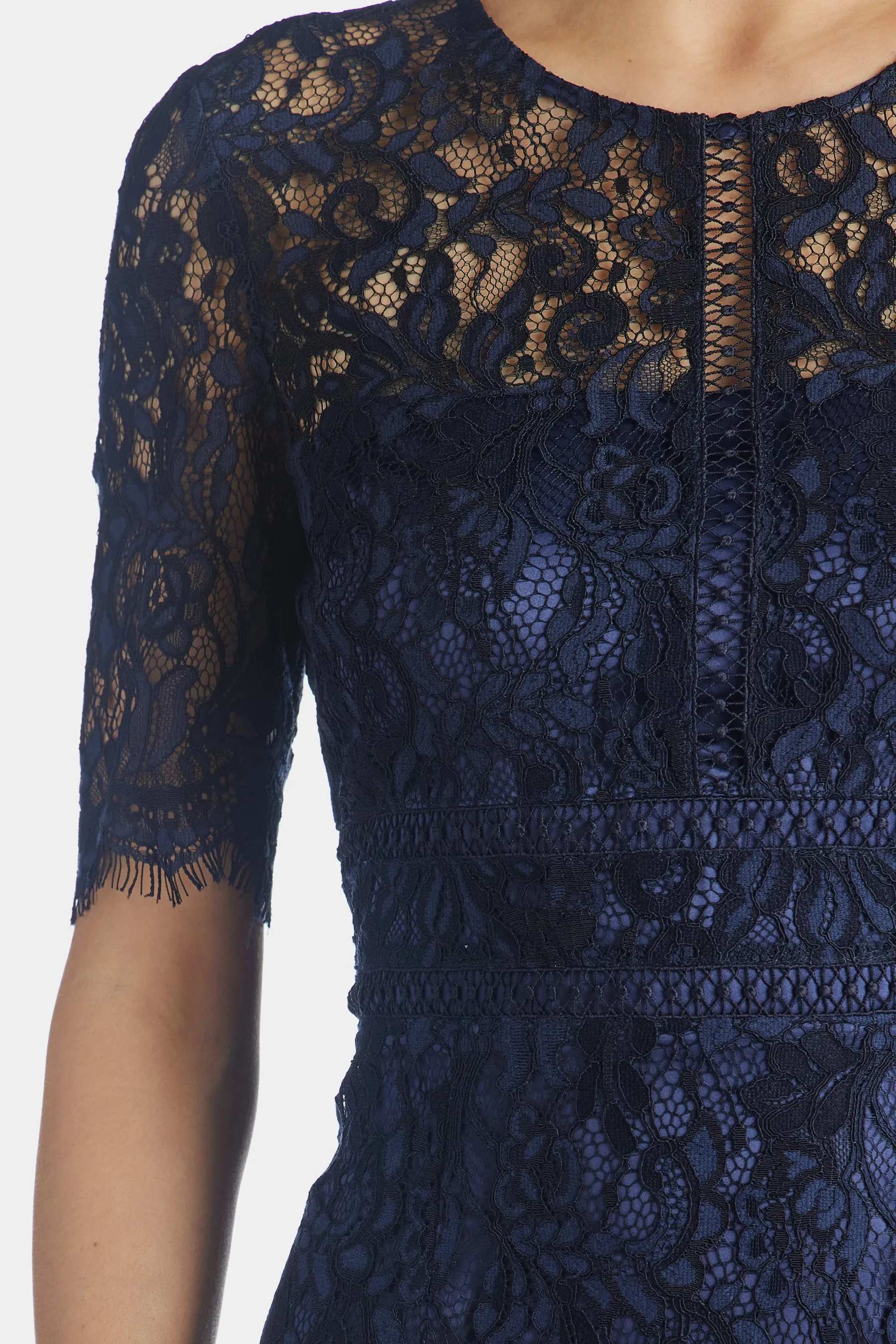 Sheath Elbow Sleeve Trim Detail Dress sold by Lord & Taylor product image thumbnail 5