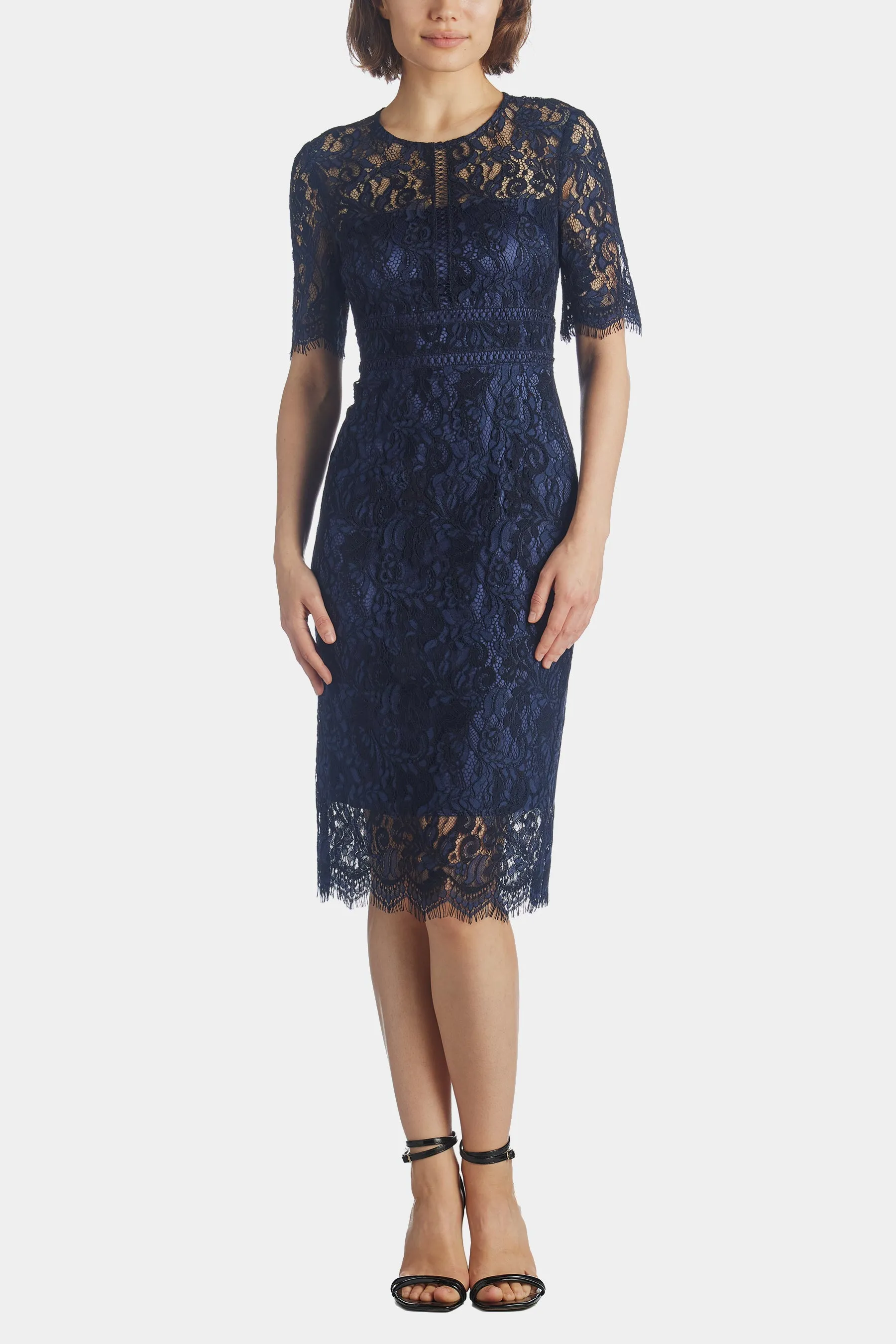 Sheath Elbow Sleeve Trim Detail Dress sold by Lord & Taylor product image thumbnail 3