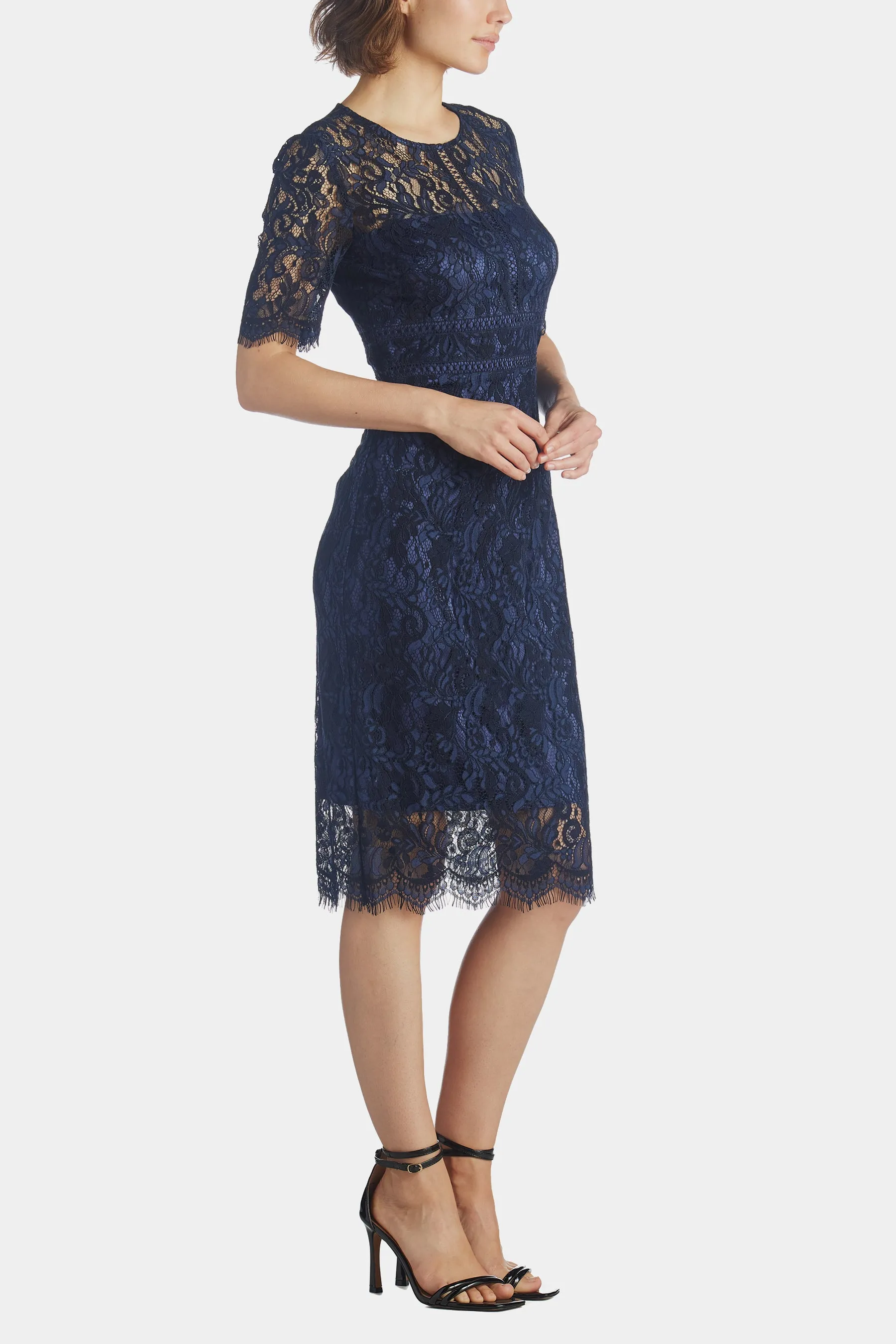 Sheath Elbow Sleeve Trim Detail Dress sold by Lord & Taylor product image thumbnail 4