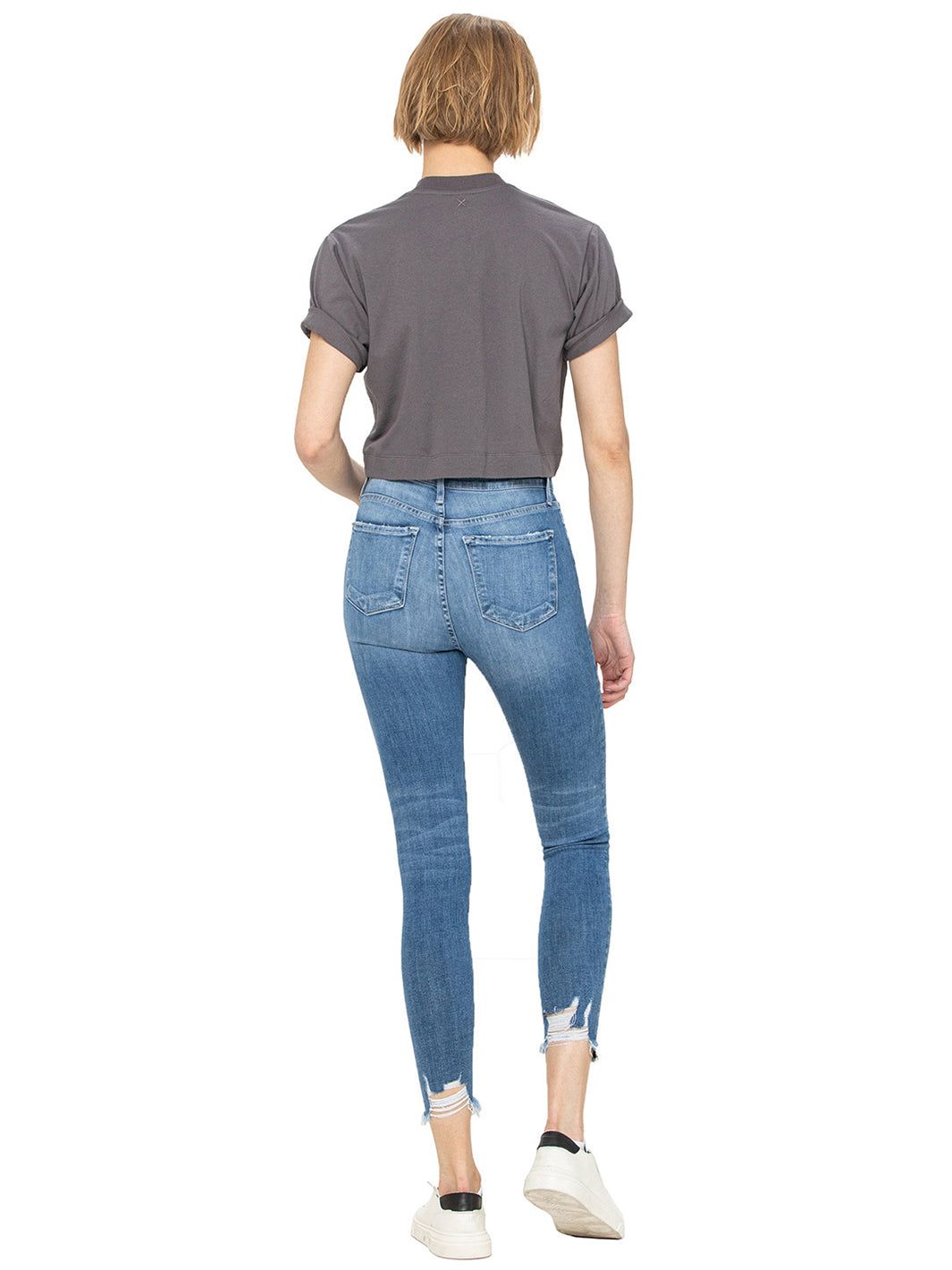 Mid Rise Button Up Raw Hem Crop Skinny Jean sold by Lord & Taylor product image thumbnail 2