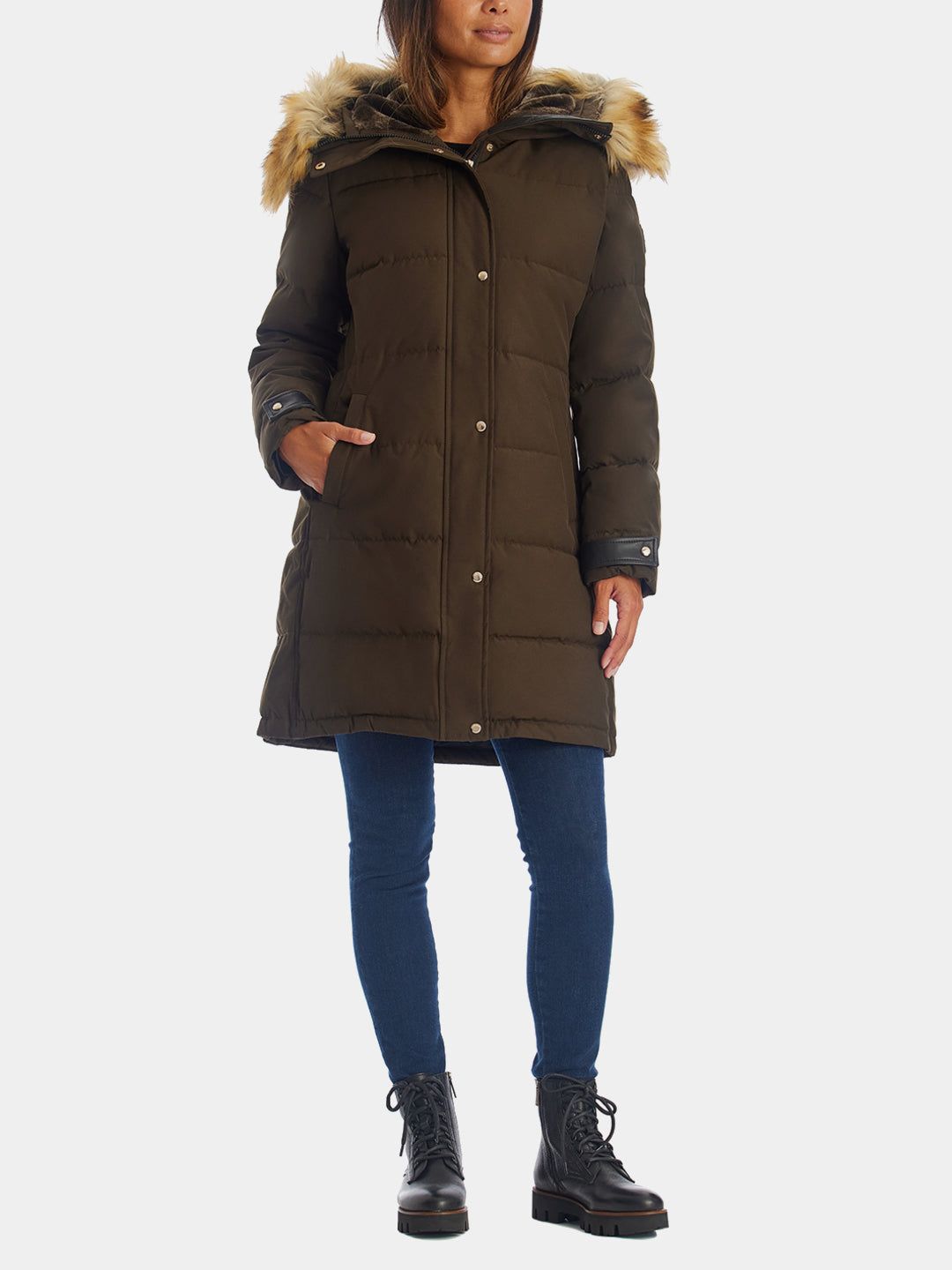 Faux Fur Hooded Puffer Coat sold by Lord & Taylor product image thumbnail 4