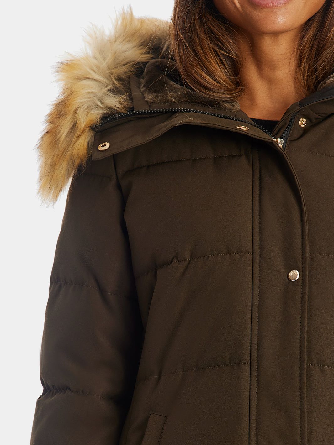 Faux Fur Hooded Puffer Coat sold by Lord & Taylor product image thumbnail 2