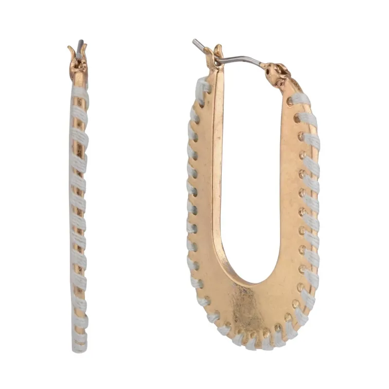 Oval Hoop Earrings with Thread Details sold by Lord & Taylor