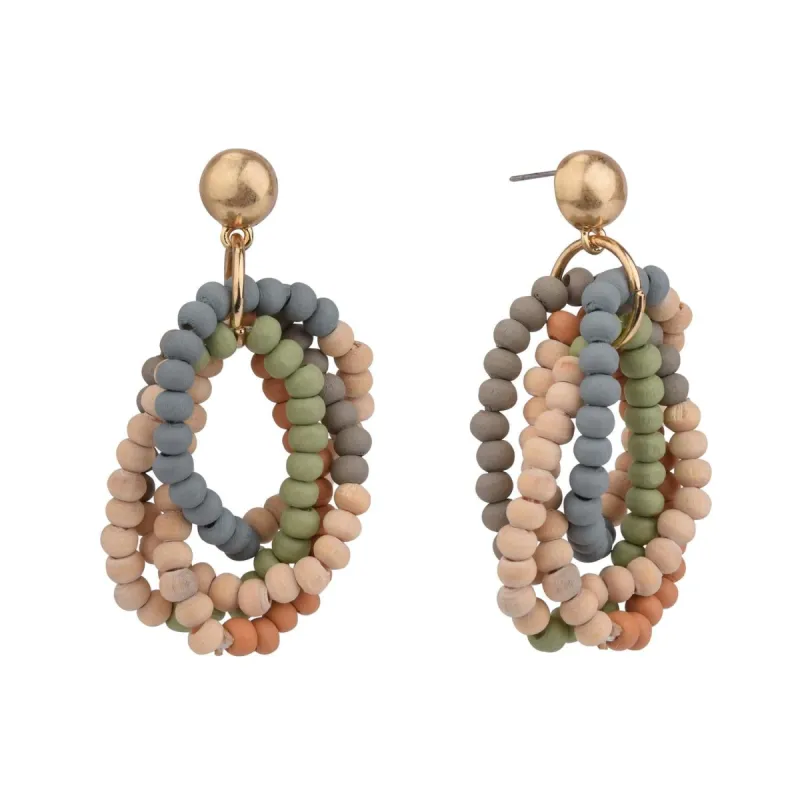 Wood Bead Teardrop Earrings sold by Lord & Taylor