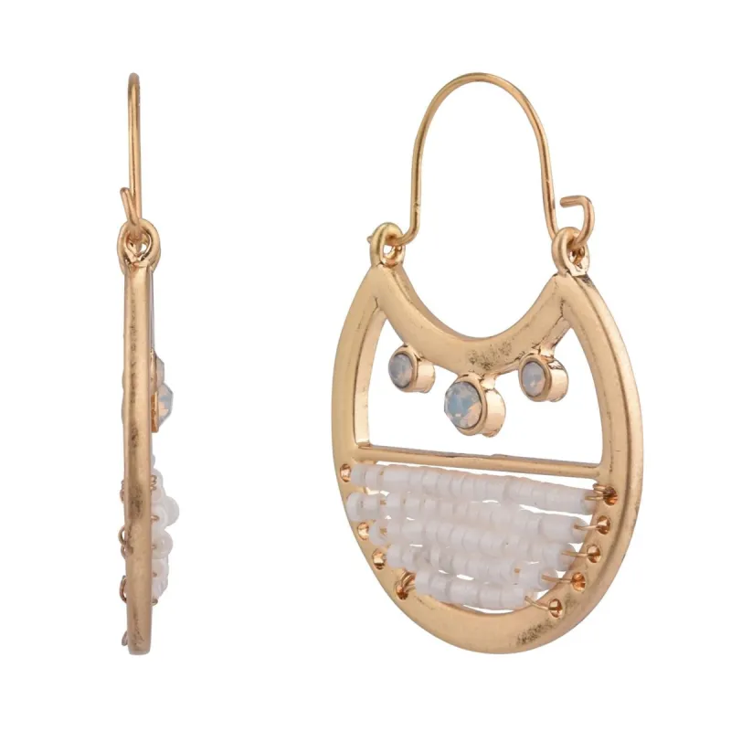 Seed Bead Detail Hoop Earrings sold by Lord & Taylor