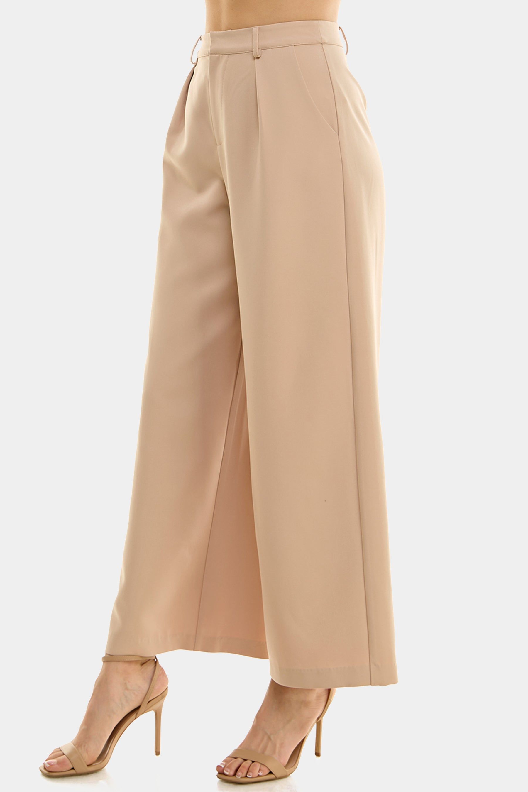 Pleat Front Tan Wide Leg Pant sold by Lord & Taylor product image thumbnail 2