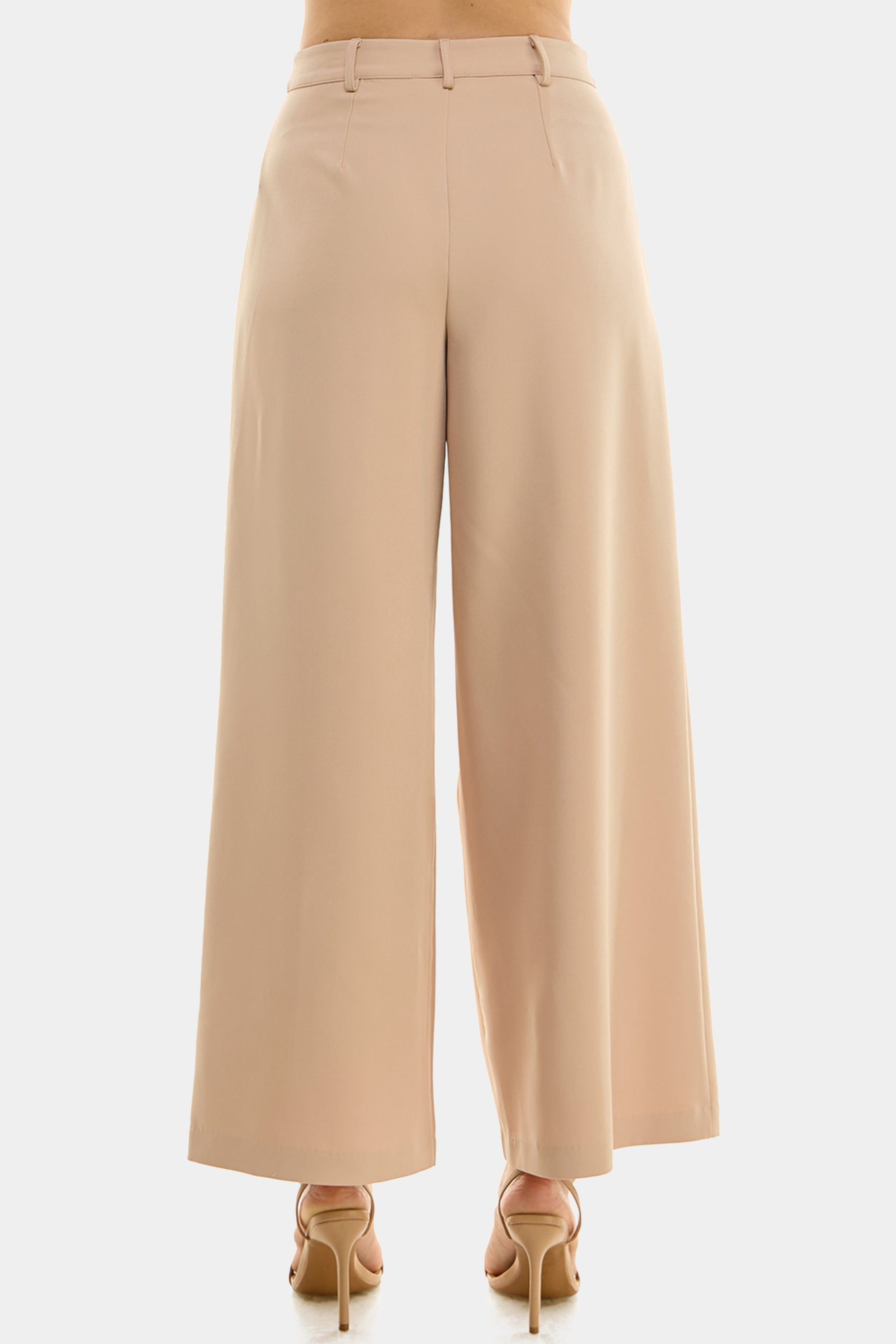 Pleat Front Tan Wide Leg Pant sold by Lord & Taylor product image thumbnail 4