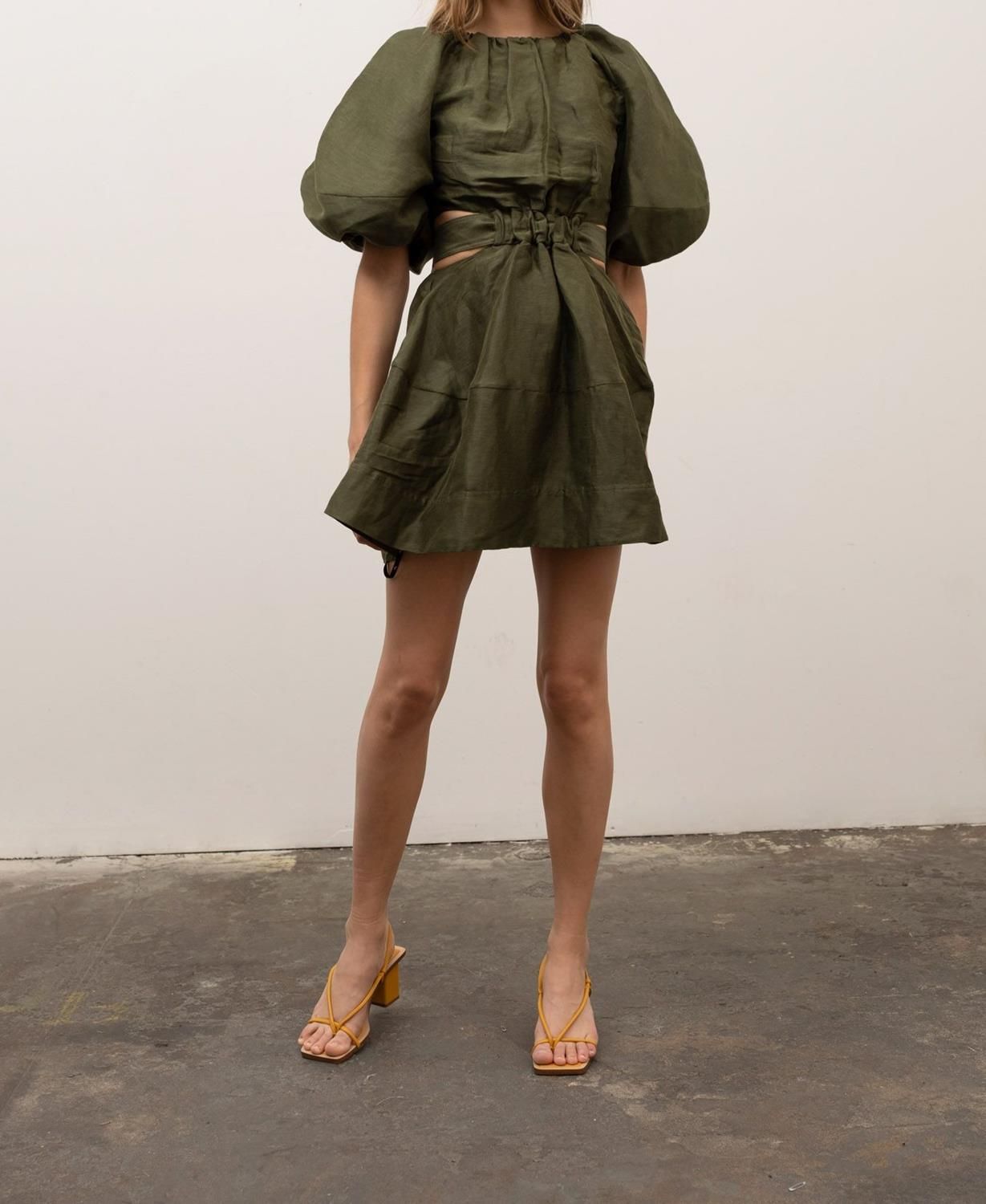 Balloon Sleeve Mini Dress With Cutout Back Tie sold by Lord & Taylor product image thumbnail 3