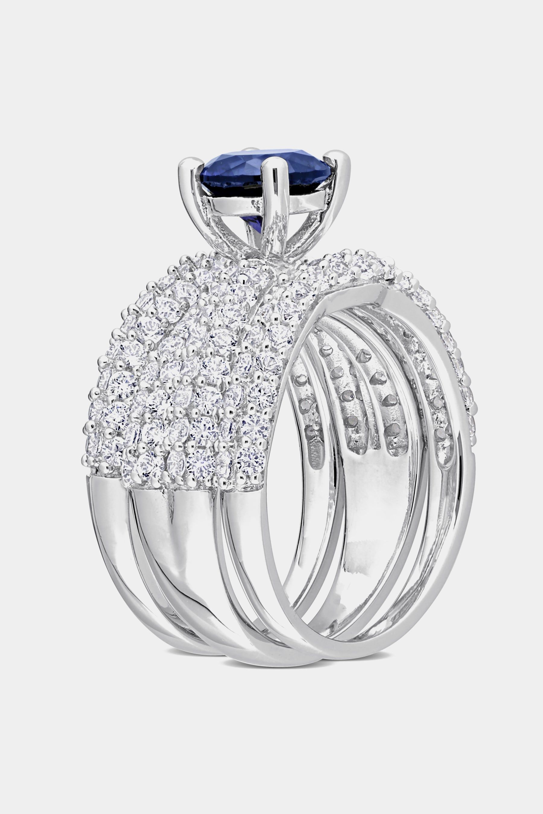 Created Sapphire 3-Piece Bridal Ring Set sold by Lord & Taylor