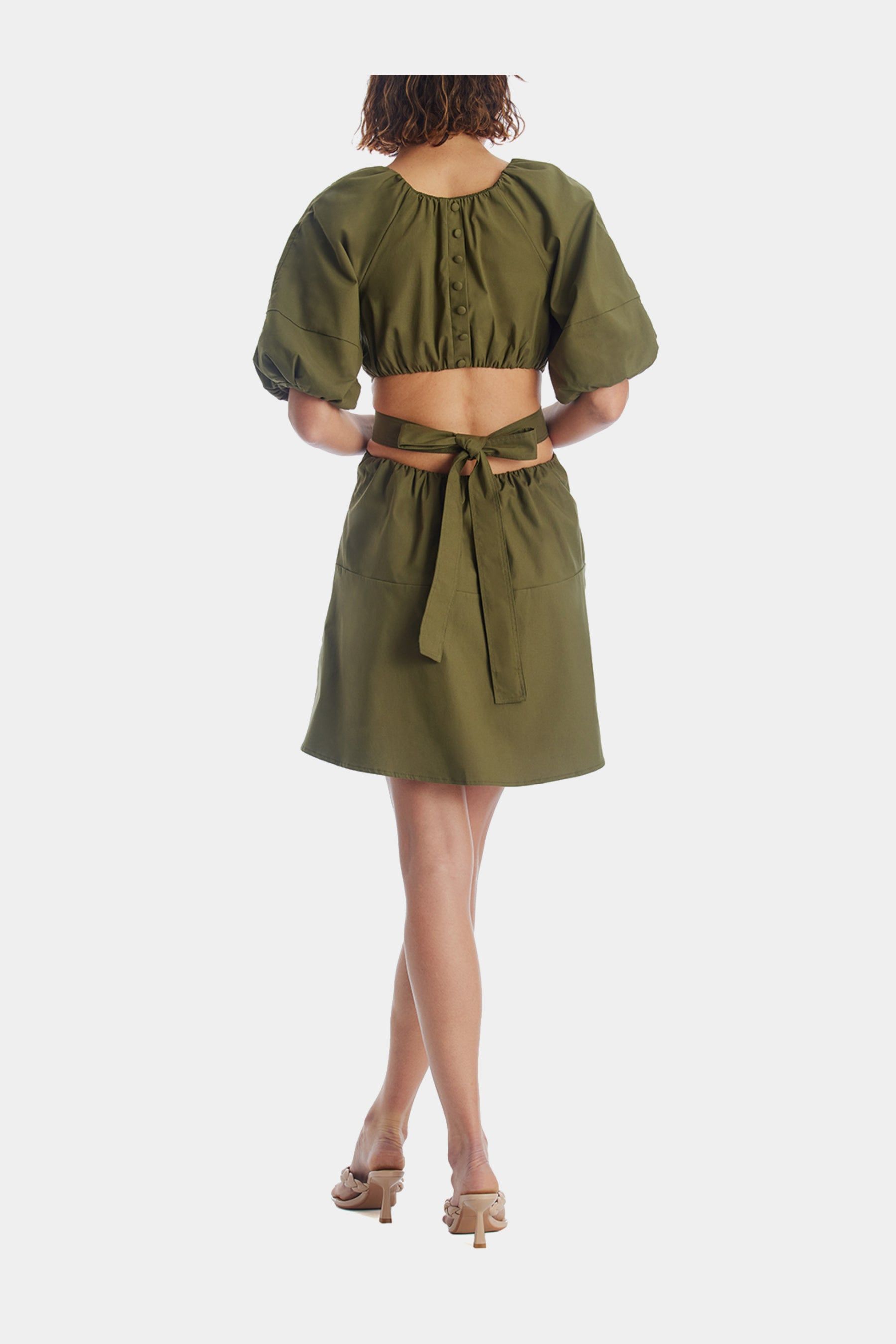 Balloon Sleeve Mini Dress With Cutout Back Tie sold by Lord & Taylor product image thumbnail 7