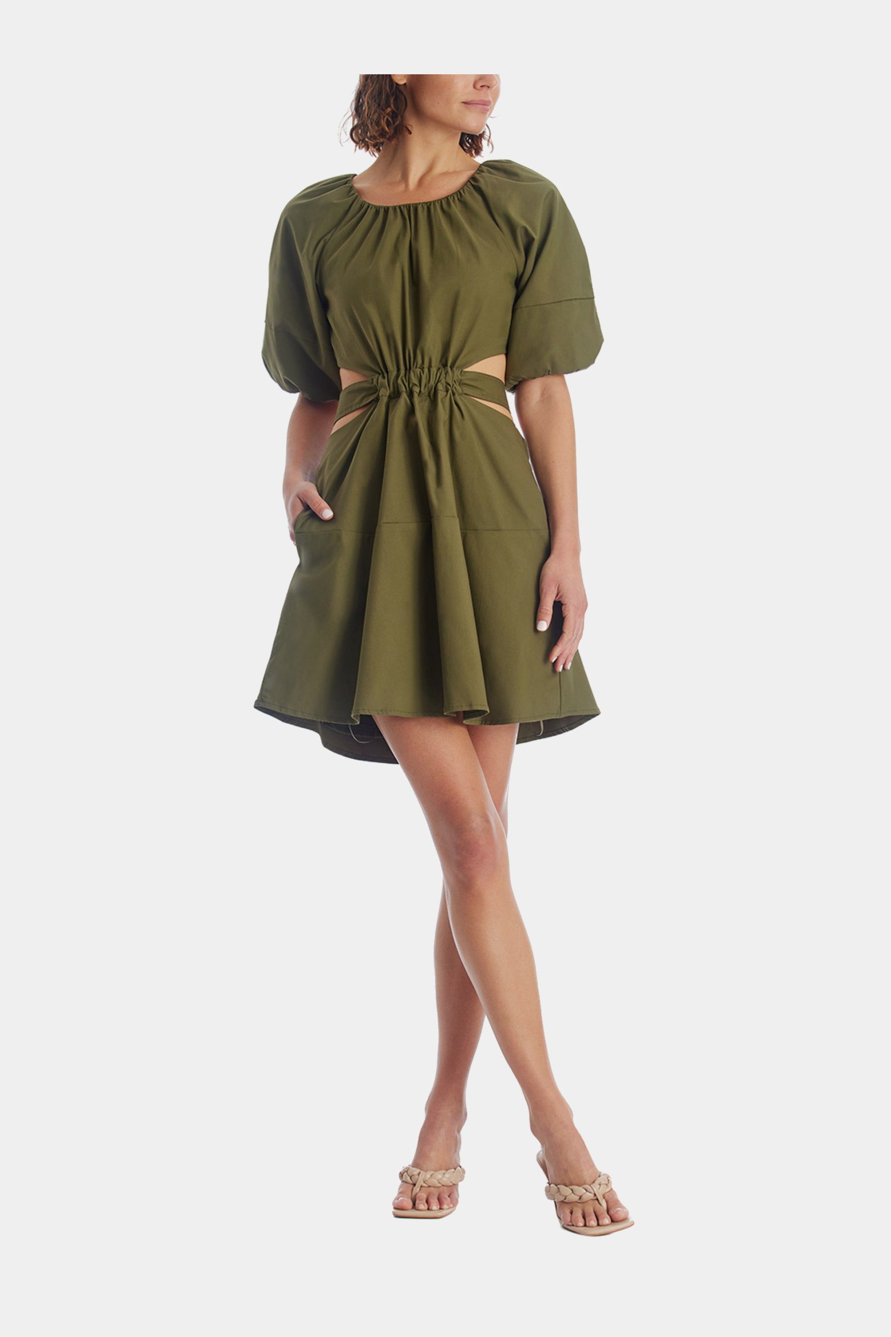 Balloon Sleeve Mini Dress With Cutout Back Tie sold by Lord & Taylor