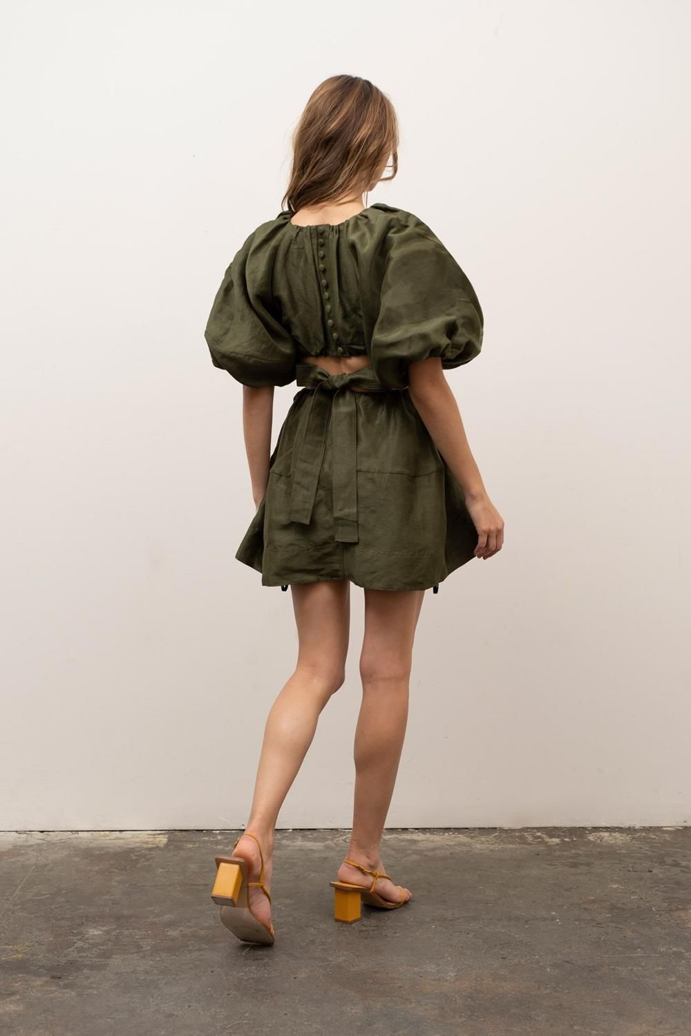 Balloon Sleeve Mini Dress With Cutout Back Tie sold by Lord & Taylor product image thumbnail 2