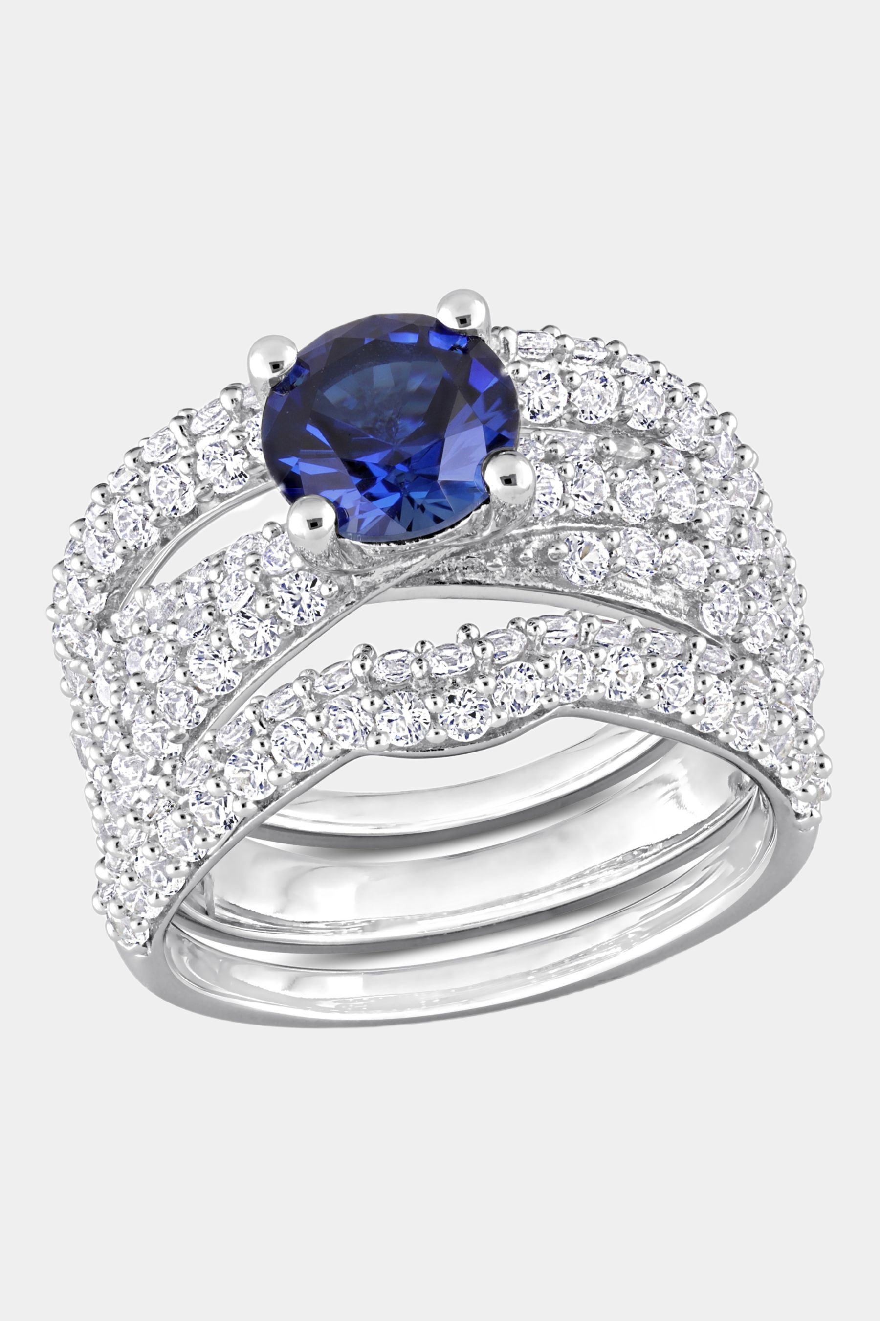 Created Sapphire 3-Piece Bridal Ring Set sold by Lord & Taylor product image thumbnail 3