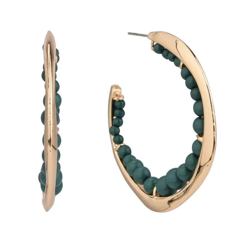 Beaded Post Hoop Earrings sold by Lord & Taylor