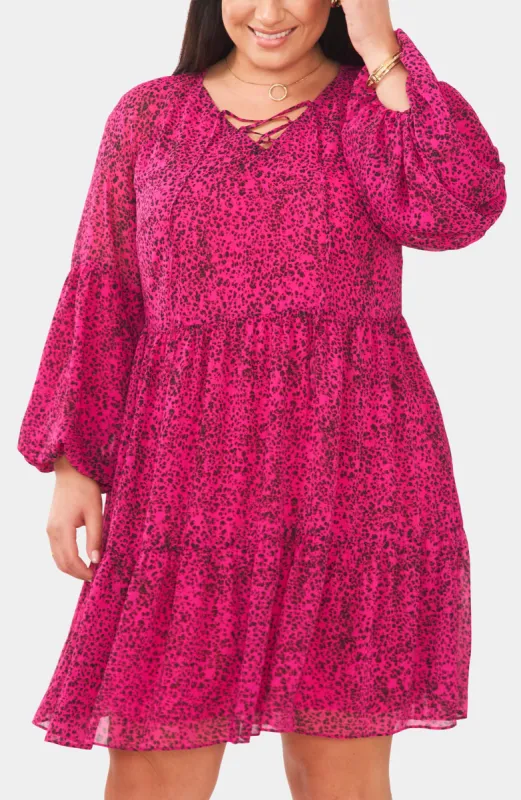 Raglan Lace Up Juliet Sleeve Dress sold by Lord & Taylor
