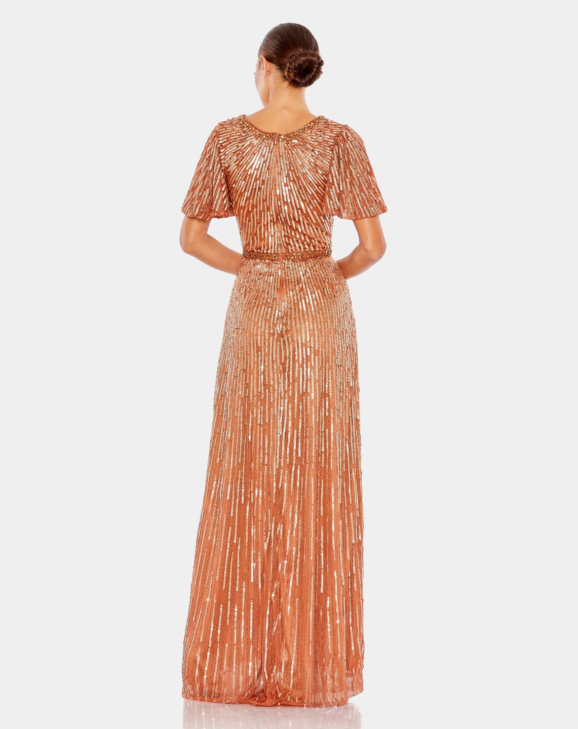 Embellished V Neck Butterfly Sleeve Column Gown sold by Lord & Taylor product image thumbnail 8