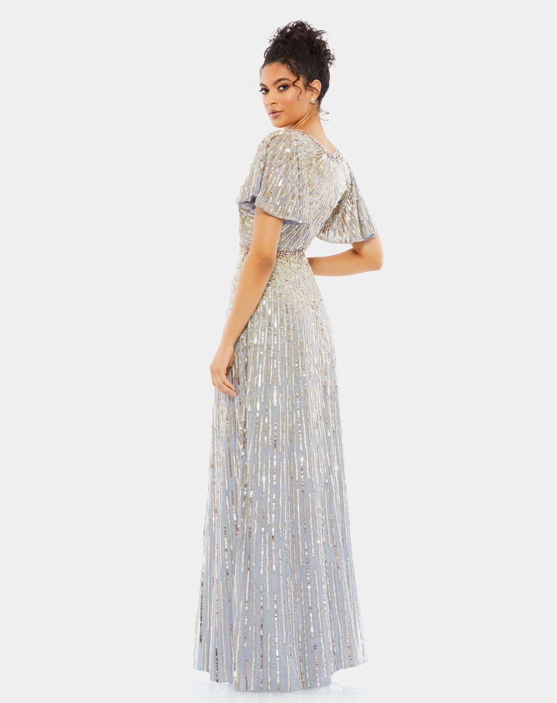 Embellished V Neck Butterfly Sleeve Column Gown sold by Lord & Taylor product image thumbnail 3