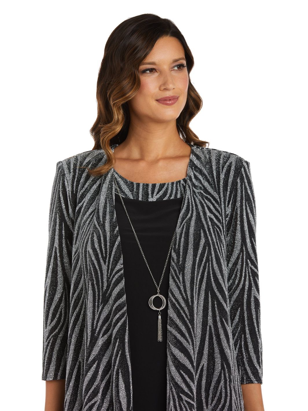 Two-Piece Metallic Knit Jacket Dress sold by Lord & Taylor product image thumbnail 5
