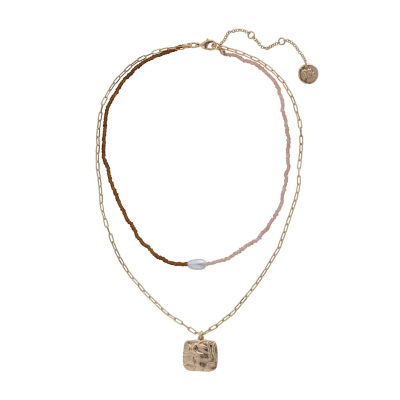 Two Row Beaded Pendant Necklace sold by Lord & Taylor