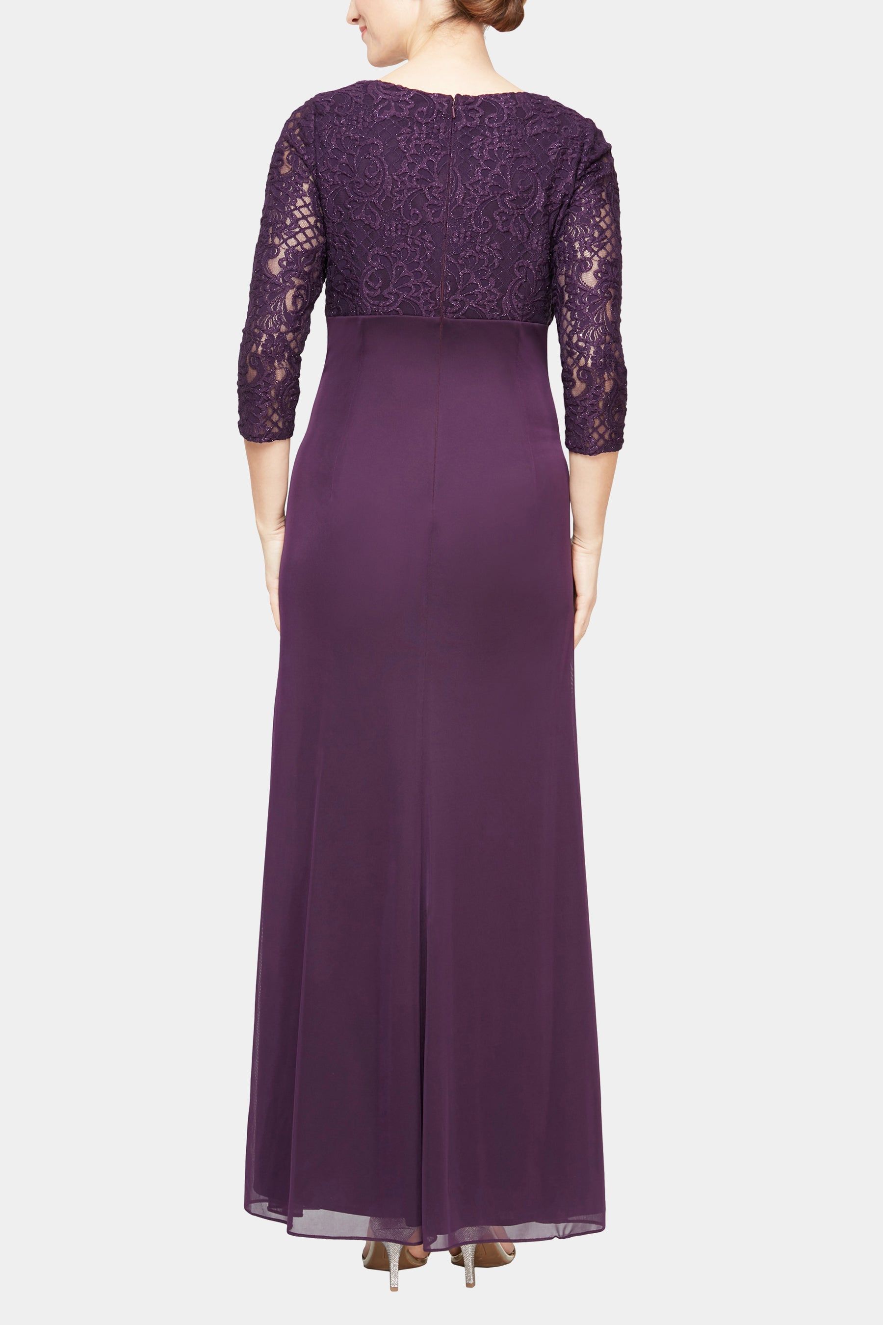 Long Empire Waist Lace & Mesh A-Line Dress sold by Lord & Taylor product image thumbnail 2