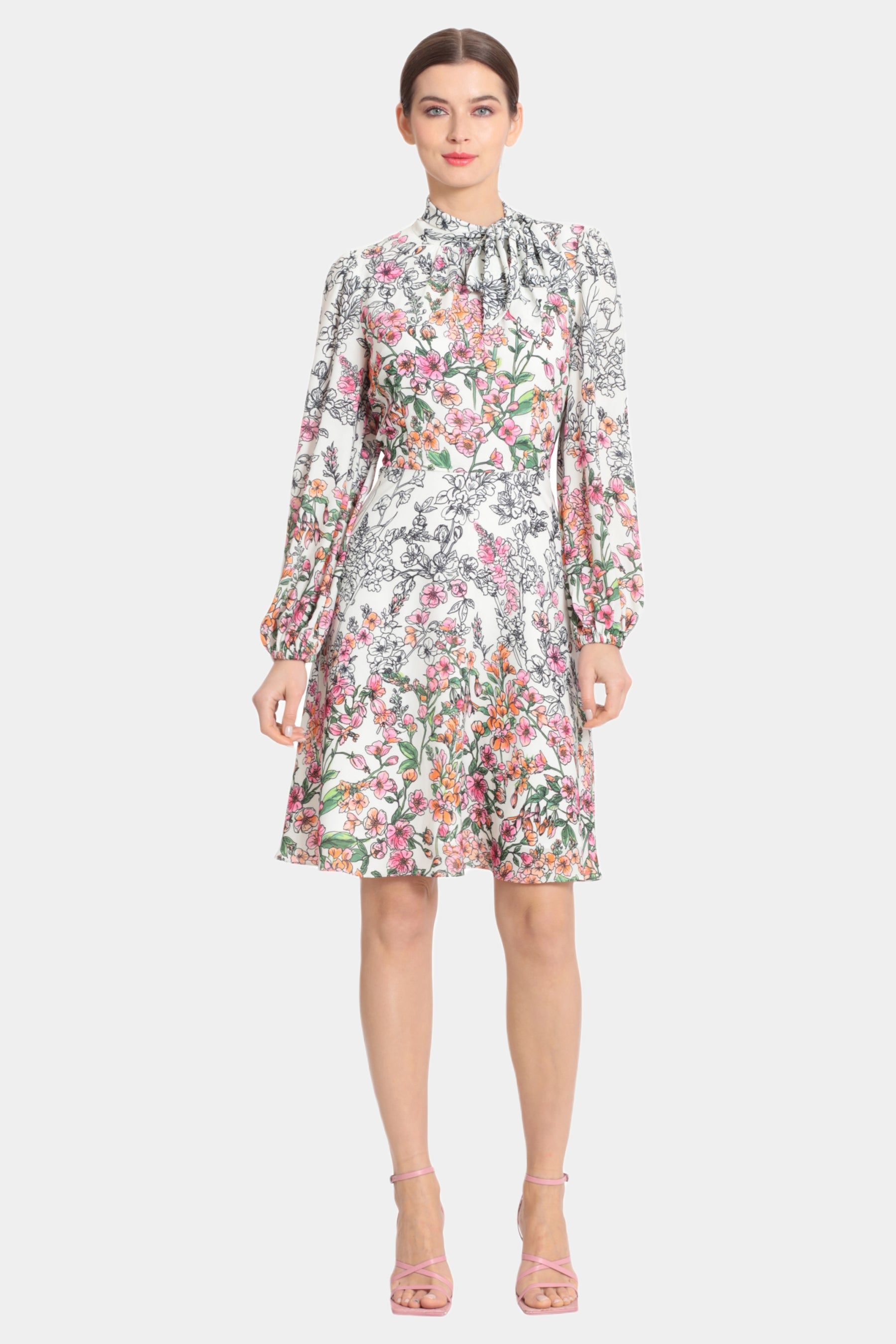 Tie Neck Fit And Flare Mini Dress sold by Lord & Taylor