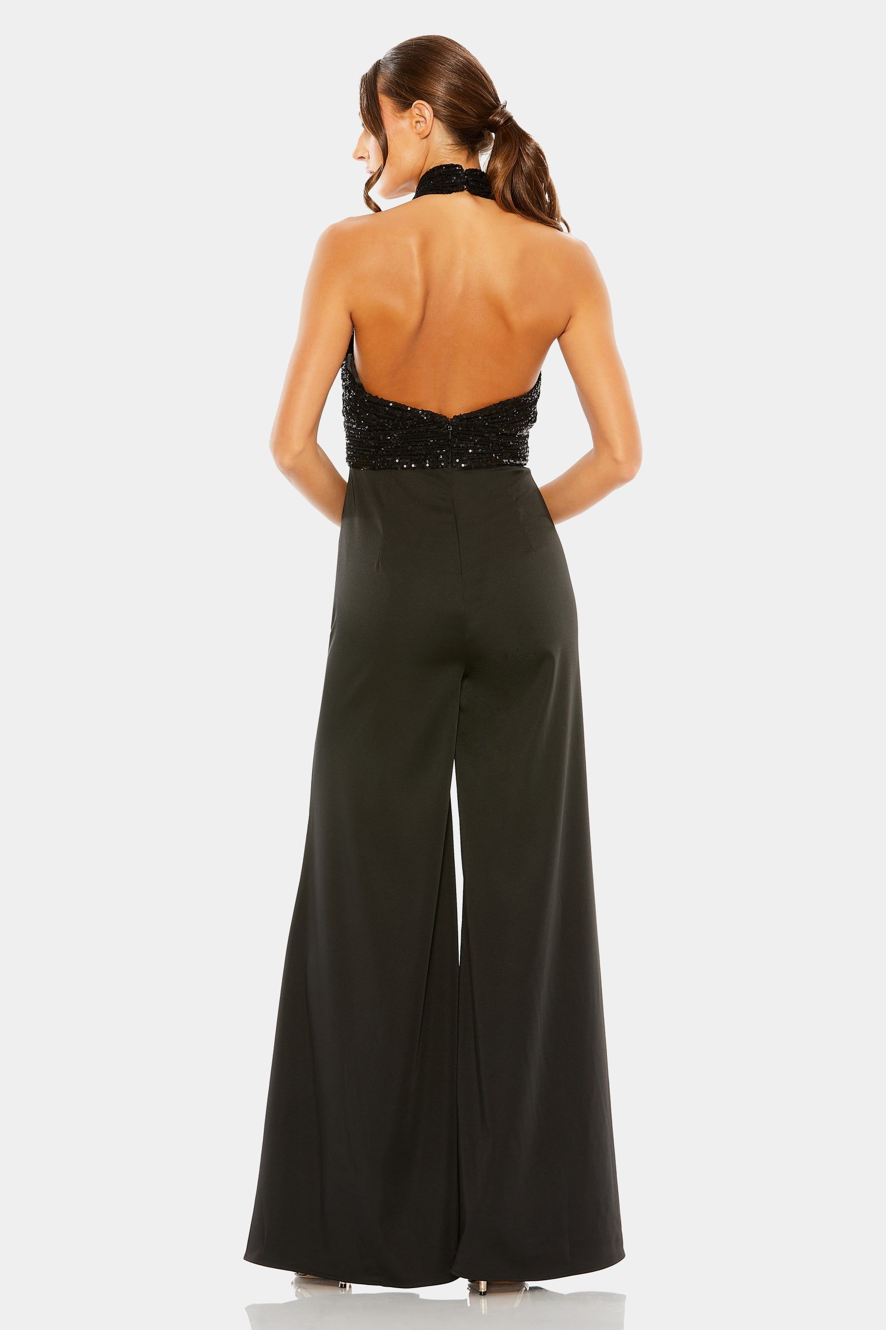 Sequined Cross Neck Halter Jumpsuit sold by Lord & Taylor product image thumbnail 8