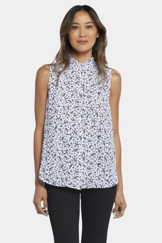 Sleeveless Ruffle Neck Blouse sold by Lord & Taylor