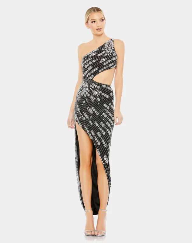 Beaded One Shoulder Cut Out Gown sold by Lord & Taylor