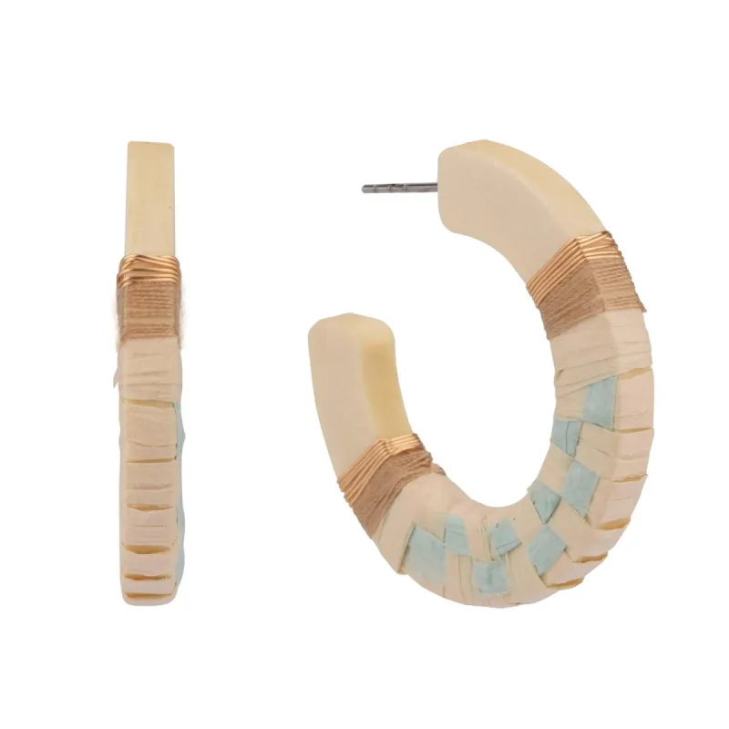 Wood and Raffia Wrapped Earrings sold by Lord & Taylor