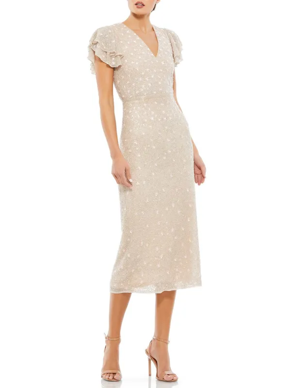 Short Sleeve  Beaded Midi Dress sold by Lord & Taylor
