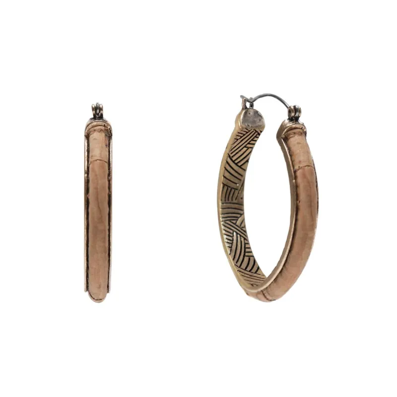 Cork Hoop Earrings sold by Lord & Taylor