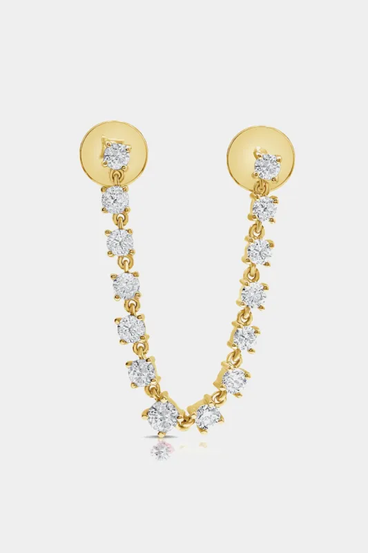 Diamond Stud With Chain Earring sold by Lord & Taylor