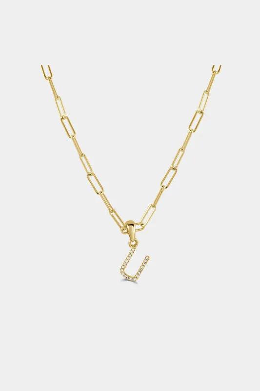 Baby Rectangle Diamond Intial Necklace  U sold by Lord & Taylor