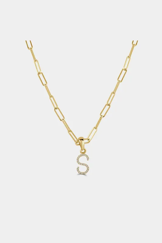 Baby Rectangle Diamond Intial Necklace  S sold by Lord & Taylor