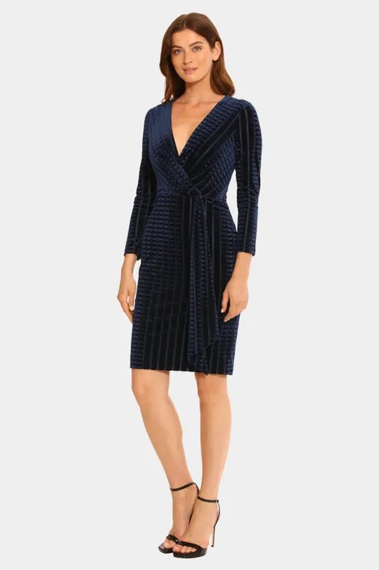 Long Sleeve V-Neck Faux Wrap Dress sold by Lord & Taylor